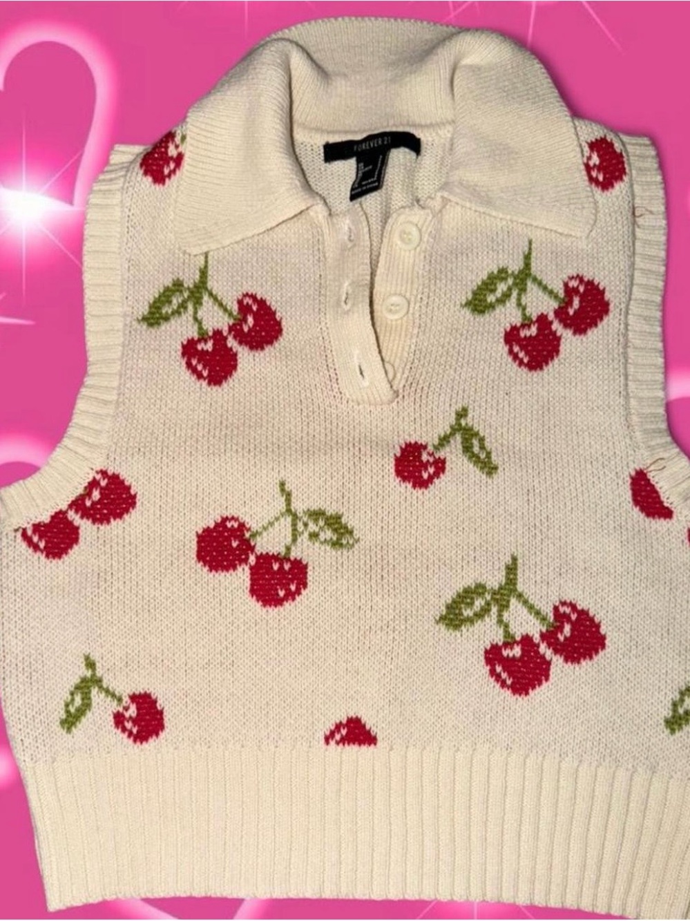 Cherry sweater vest